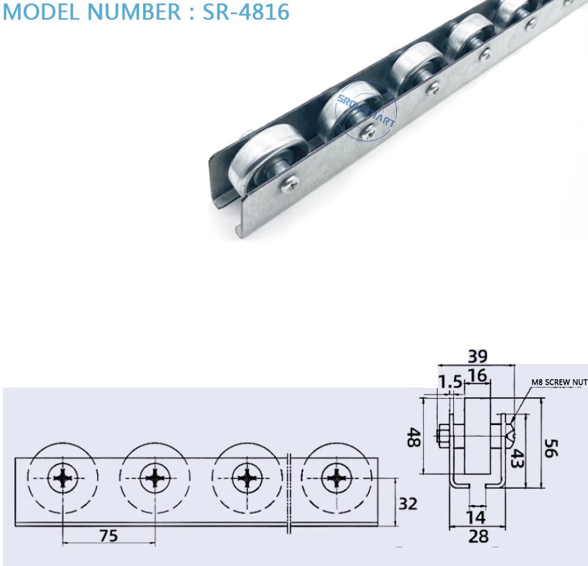 Steel Skate Wheel Roller Track